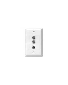 JVI Satellite Wall Plates-Ivory-Dual F81 Hi Frequency + Modular